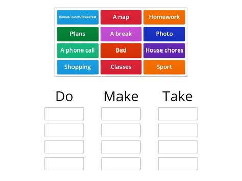 Collocations Unit 5 P 33 Ordenar Por Grupo