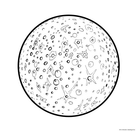 Drawing of Mercury – planet – Line art illustrations