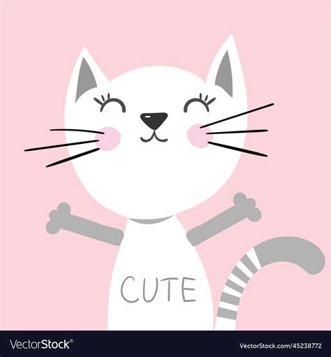 Cute cat with text inscription Royalty Free Vector Image