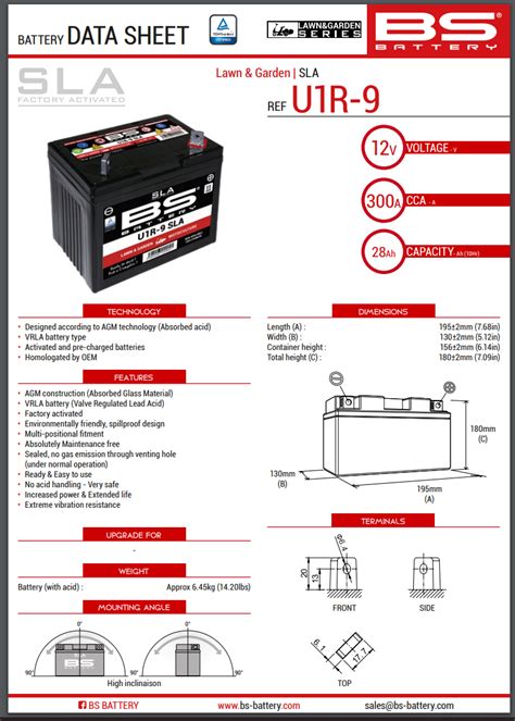 Batterie Pr Te L Emplois Motoculture Bs Battery U R V Ah Borne