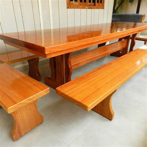 Mesa Rustica Madeira Angelim 3 0mtsx90cmx6cm 4 Bancos Elo7