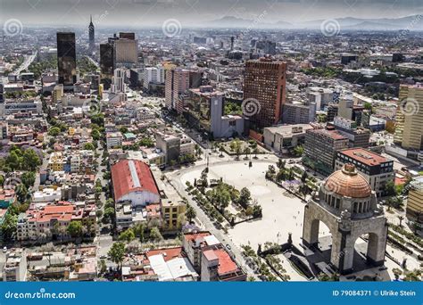 Aerial View Of Mexico City Center An Revolution Monument Editorial