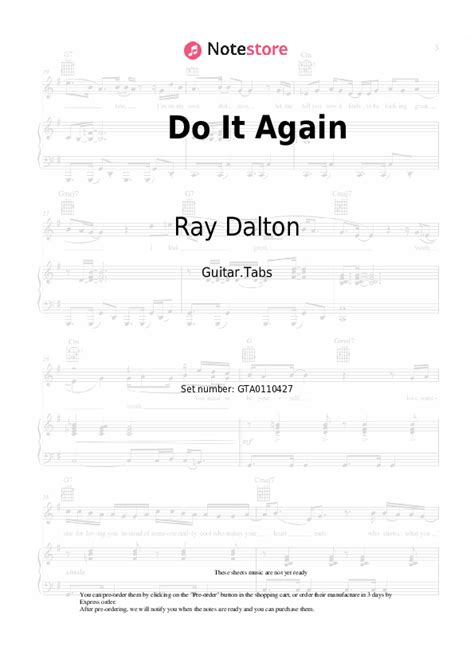 Do It Again Tabs Guitar Ray Dalton In Note Guitar Tabs Sku