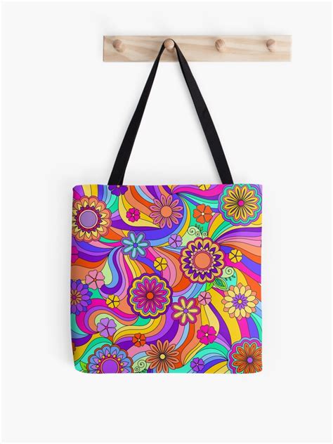 Groovy Psychedelic Flower Power Tote Bag For Sale By Artformdesigns