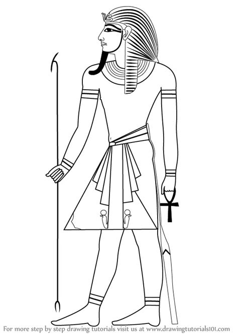 Learn How to Draw a Pharaoh (Christianity) Step by Step : Drawing Tutorials