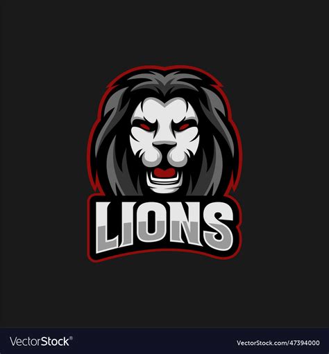 Lion Head With Text Mascot Logo Royalty Free Vector Image