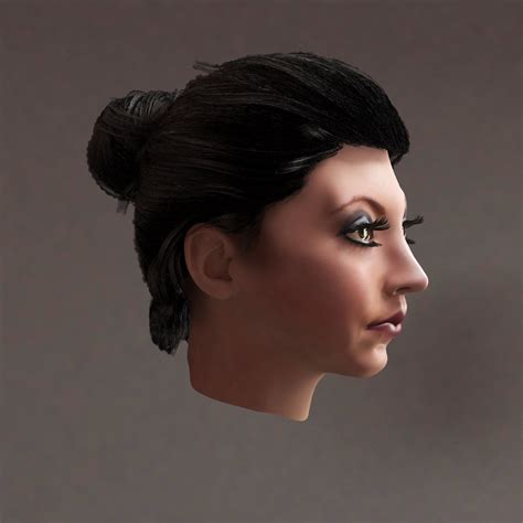 Cheveux F Minins Coiffure Haute Polygonal Esp Ces Low Poly Mod Le D