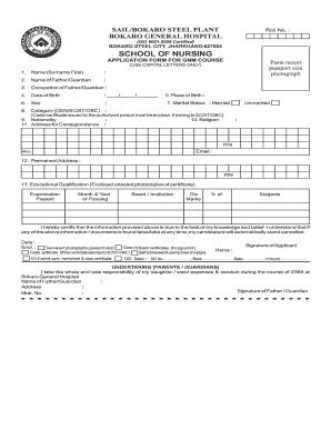 Fillable Online Application Form For Gnm Course Use Capital Letters