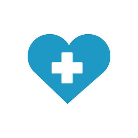 Medical Cross In Heart Line Style Vector Art At Vecteezy