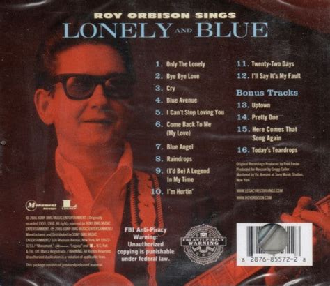 Roy Orbison Sings Lonely And Blue Cd Further Records