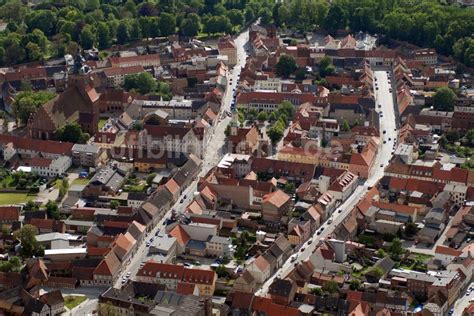 Wittstock Aus Der Vogelperspektive Altstadtkern Und Das Stadtzentrum