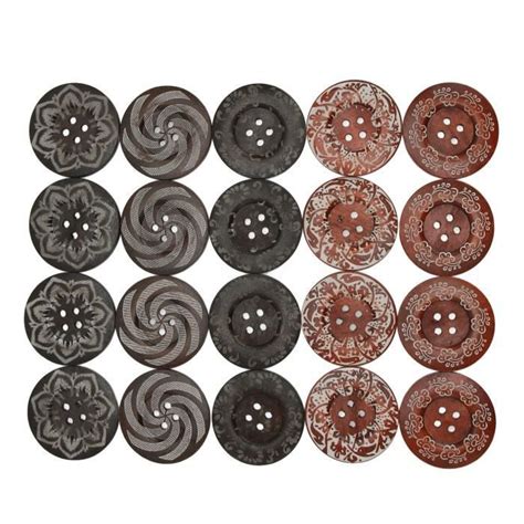 Gototop Boutons De Couture Pcs Boutons En Bois Trous Beaux Motifs