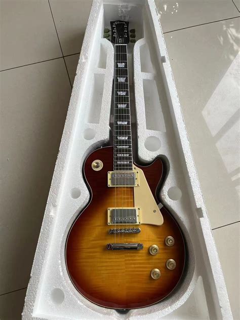 Brown LP Paul guitarra elétrica Flame Maple Top G Les GDSZBVXZD