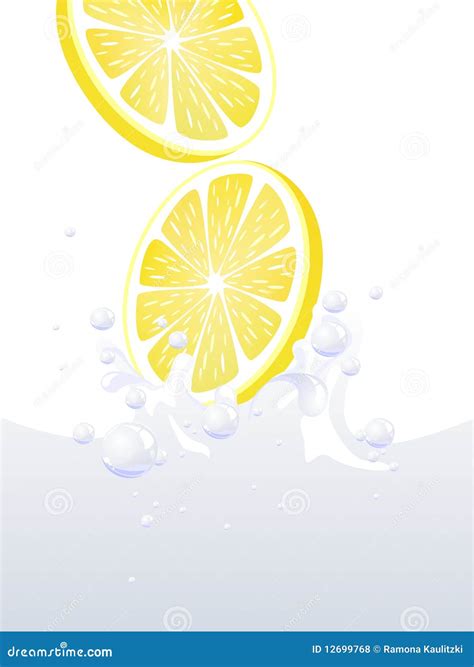 Lemon Water Splash Royalty Free Stock Photos - Image: 12699768