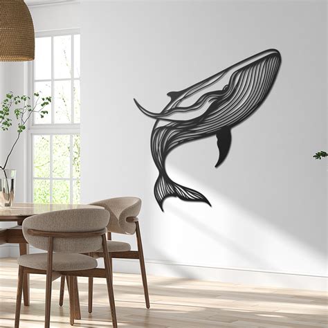 Metal Whale Sculpture Whale Metal Wall Art Whale Line Art Living