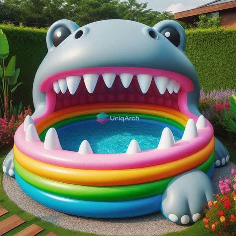 Make A Splash With The Adorable And Playful Giant Hippo Pool Uniqarch