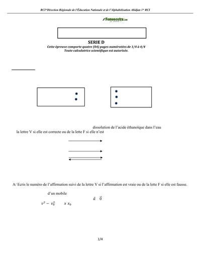 Sujet Examen Bac Blanc Pc Erie D Dren Abidjan By Tehua