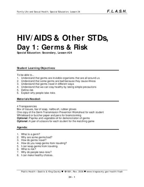 Sexually Transmitted Diseases Lesson Plans And Worksheets Lesson Planet