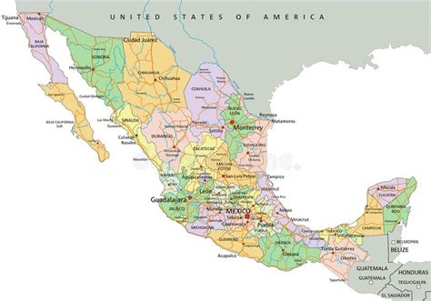 New Mexico Detailed Editable Political Map With Labeling Stock