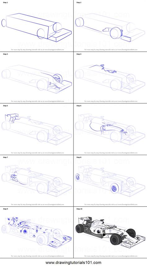 How To Draw F1 Car Printable Drawing Sheet By DrawingTutorials101