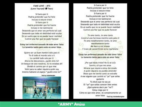 Letra en español de FAKE LOVE ARMY s Amino Amino