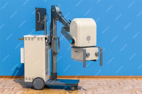 Premium Photo Mobile Xray Machine In Room On The Wooden Floor 3d