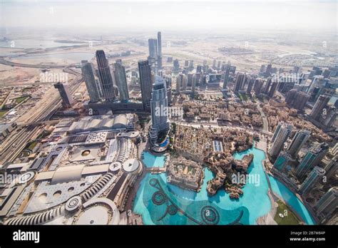 view from Burj khalifa tower, Dubai, United Arab Emirates Stock Photo ...