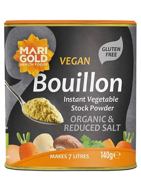 Organic Vegan Bouillon Powder Gluten Free Less Salt 140g Marigold Healthy Supplies