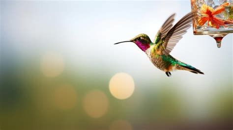 Premium Photo | Hummingbird Hovering Over Hummingbird Feeder