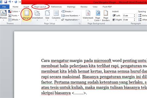 Cara Mengatur Margin Pada Microsoft Word