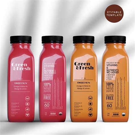 Juice Bottle Label Design