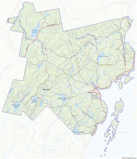 Map of Waldo County, Maine - Thong Thai Real