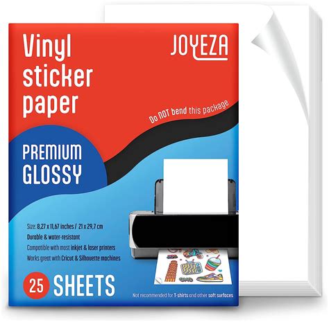 Amazon JOYEZA Premium Printable Vinyl Sticker Paper For Inkjet