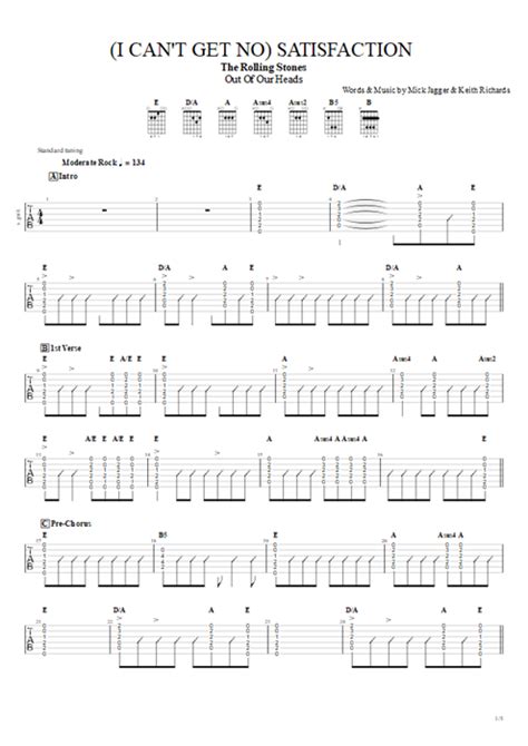 I Can T Get No Satisfaction Tab By The Rolling Stones Guitar Pro