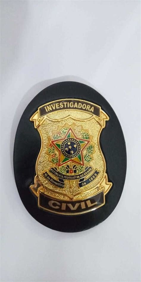 Distintivo Em Couro Investigadora Civil Mercado Livre