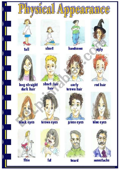 Physical Appearance Esl Worksheet By Vanda51