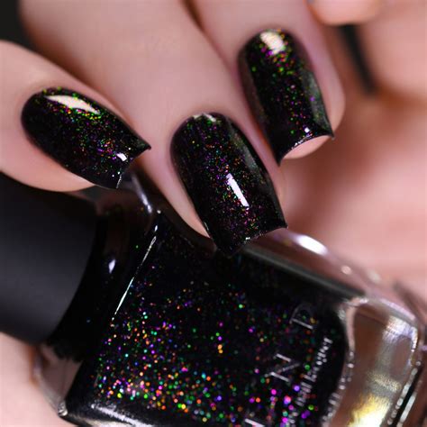 Cursed Festive Black Shimmer Nail Polish By Ilnp