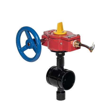 Dn150 Grooved Type Fire Butterfly Valve With Electrical Gearbox Approved Fm Ul Vds Apsad China