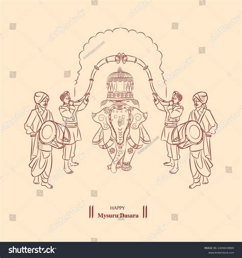 Mysore Dasara Indian Festival Traditional Elephant Stock Vector (Royalty Free) 2200634869 ...