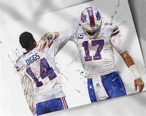 Josh Allen And Stefon Diggs Poster Buffalo Bills Canvas Etsy