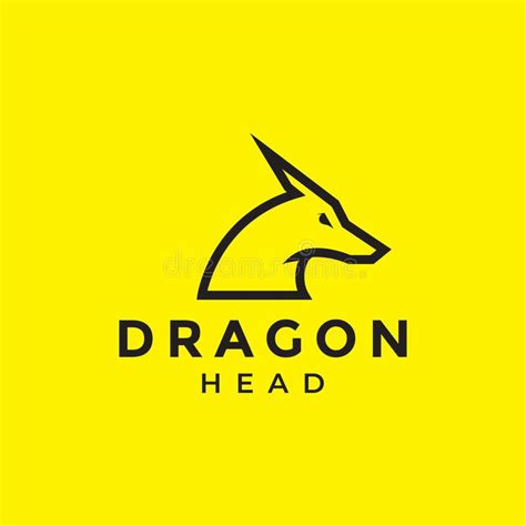 Head Dragon Myth Legend Line Minimalist Logo Design Vector Stock Vector