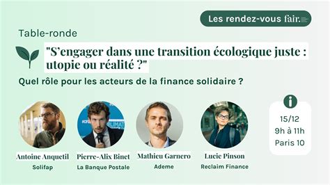 Les Rendez Vous Fair S Engager Dans Une Transition Cologique Juste