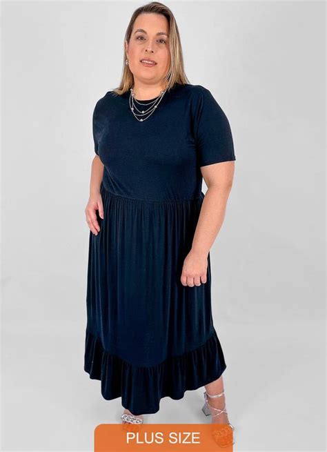 Vestido Plus Size Michele Preto Miss Masy Plus