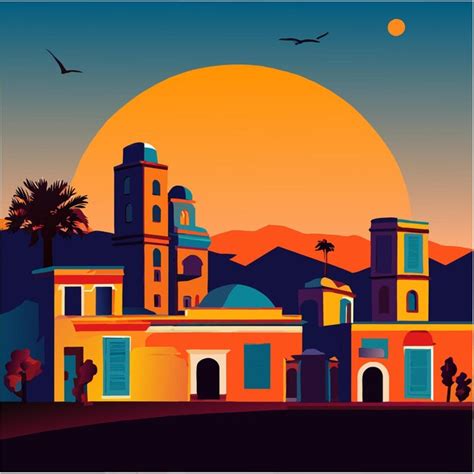 Premium Vector Mexico Beautiful Buildings Vector Illustration