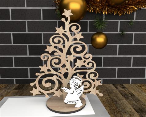 3 Verschiedene Laser Cut Dateien Stehende Weihnachtsbäume mit Hirsch