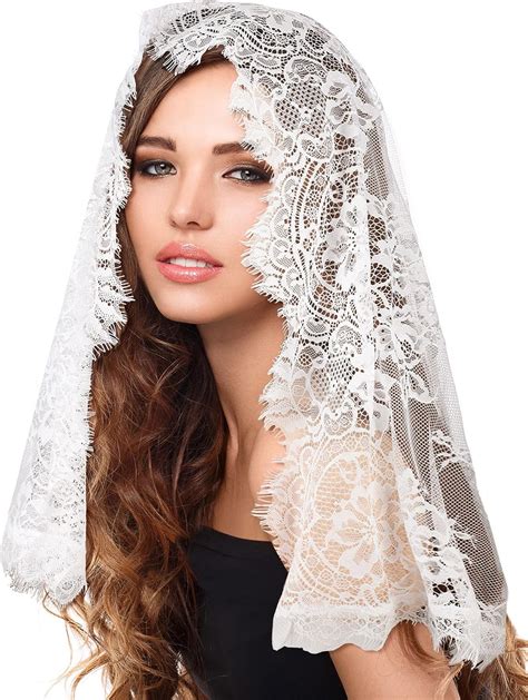 Velo De Encaje Suave Mantilla Cat Lico Chal Velo Floral De Novia Para