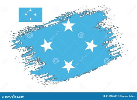 Brush Design Federated States Micronesia Flag Vector Stock Illustration