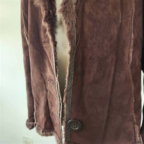 Faux Fur Brown Jacket Size 12 L S