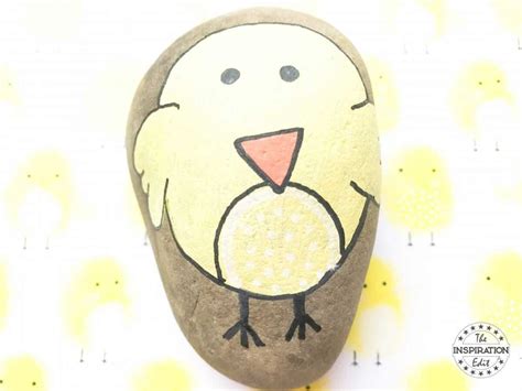 Easter Chick Rock Painting Tutorial · The Inspiration Edit