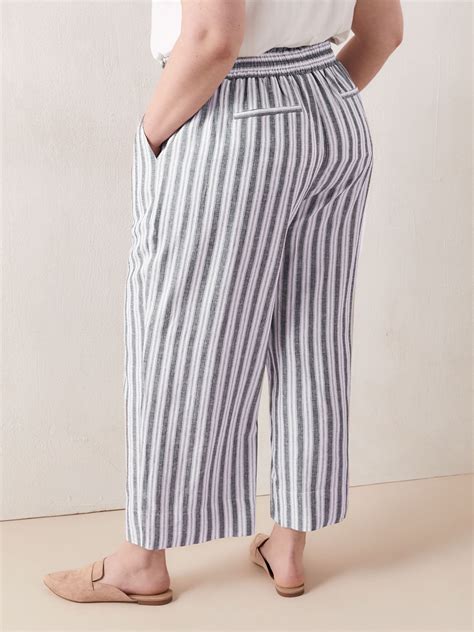 Linen Blend Wide Leg Cropped Pant In Every Story Penningtons